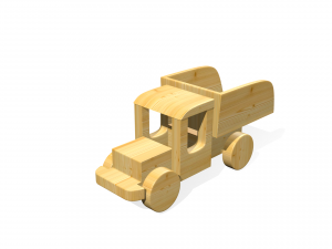 a wooden toy bus Modelo 3D