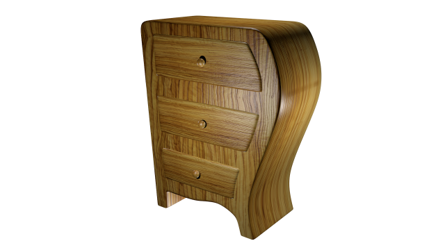 bedside table high poly made in blender 3d 3D Model .c4d .max .obj .3ds .fbx .stl .blend 