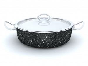 Granite cookware set 9 pcs black stainless handle 3D 模型