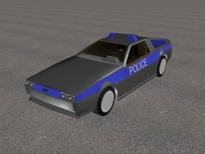 delorean dmc-12 polisi 3D Model