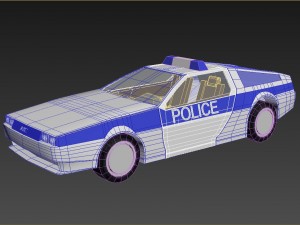 delorean dmc-12 police 3D Model