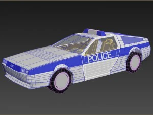 delorean dmc-12 police 3D Model