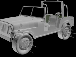 jeep cj-7 army apocaliptic 3D Model