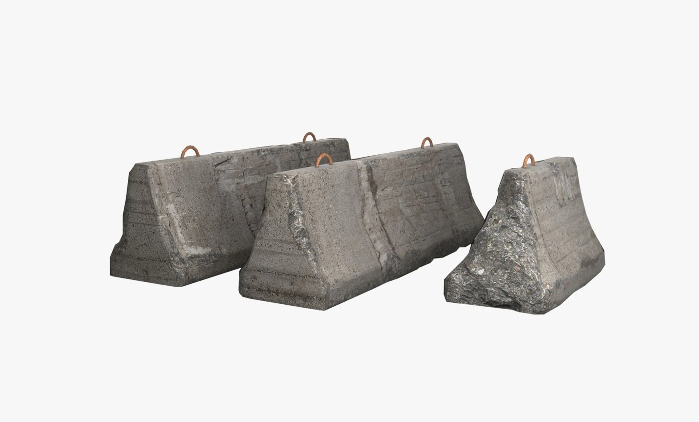 concrete barrier block 3D Model .c4d .max .obj .3ds .fbx .stl .blend