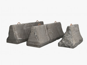 concrete barrier block Modelo 3D