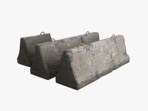 concrete barrier block 3D Model