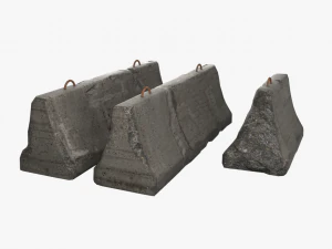 concrete barrier block 3D Model
