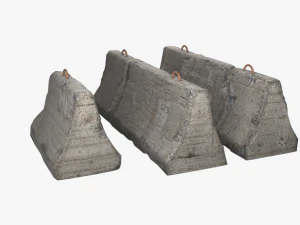 concrete barrier block 3D Model
