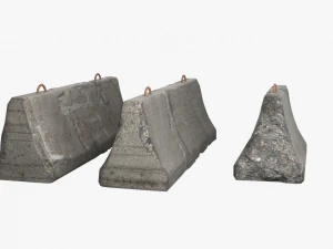 concrete barrier block 3D Model