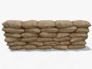 sandbags and barricades collection 3D Model
