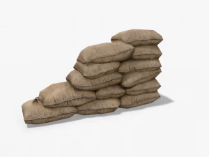 sandbags and barricades collection 3D Model