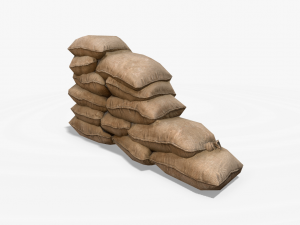 sandbags and barricades collection 3D Model