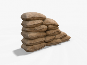 sandbags and barricades collection 3D Model