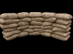 sandbags and barricades collection 3D Model