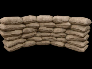 sandbags and barricades collection 3D Model
