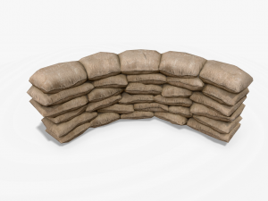 sandbags and barricades collection 3D Model