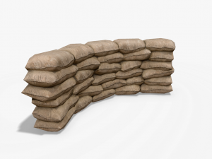 sandbags and barricades collection 3D Model
