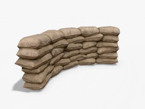 sandbags and barricades collection 3D Model