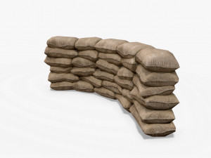 sandbags and barricades collection 3D Model