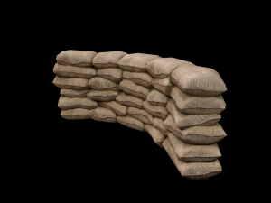 sandbags and barricades collection 3D Model
