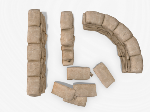 sandbags and barricades collection 3D Model