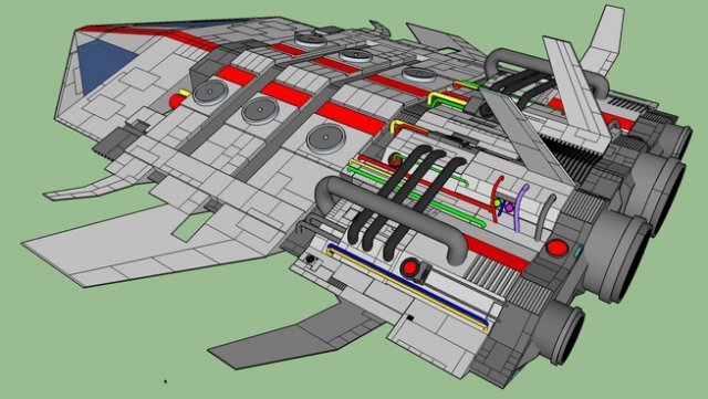 spaceship 3D Model .c4d .max .obj .3ds .fbx .stl .blend 