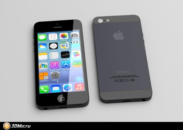 iphone 5 black 3D Model .c4d .max .obj .3ds .fbx .stl .blend 