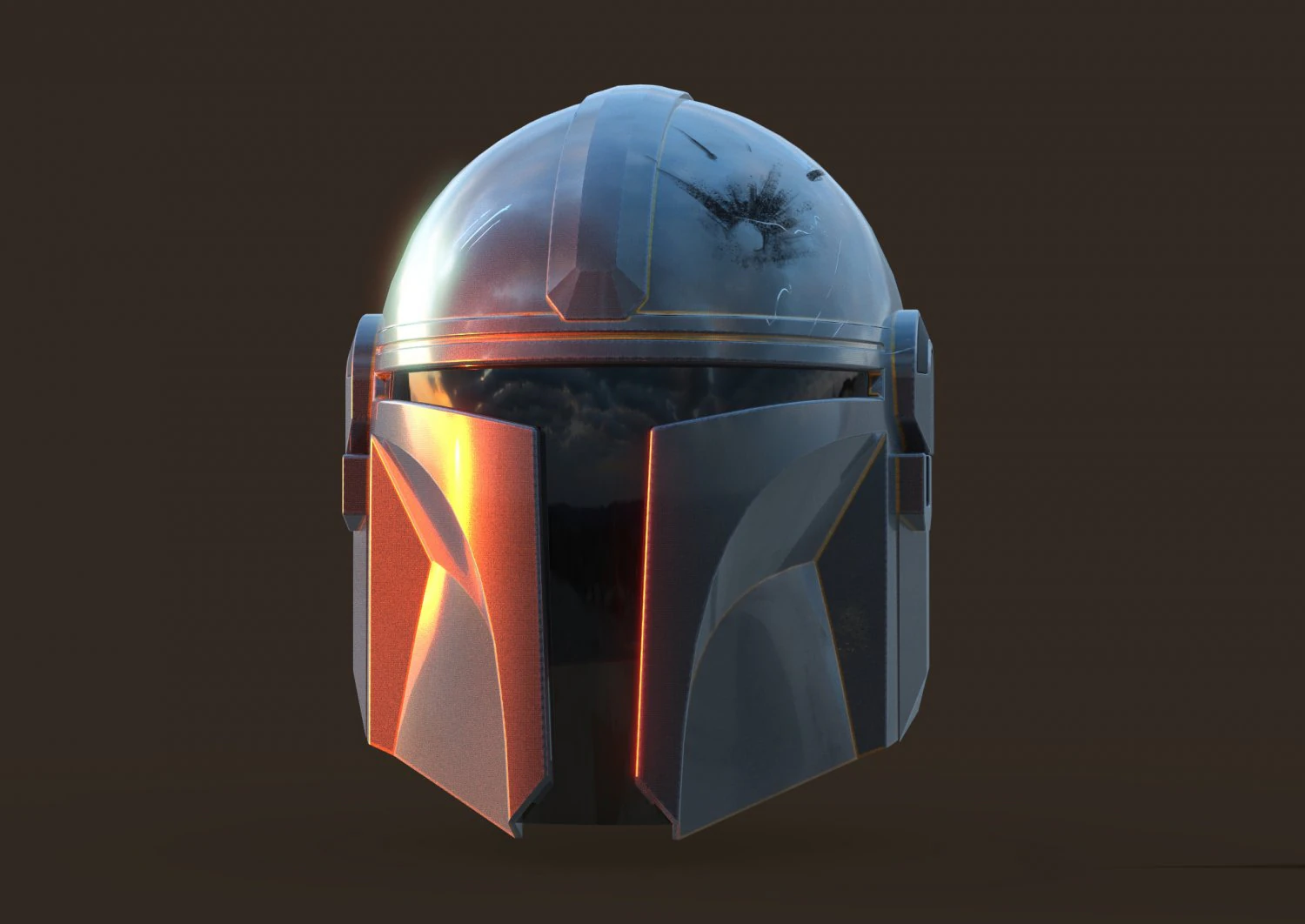 mandalorian helmet 3D Model .c4d .max .obj .3ds .fbx .stl .blend