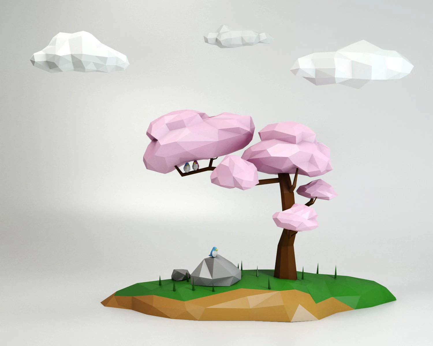 Tree low poly 3D Model .c4d .max .obj .3ds .fbx .stl .blend 
