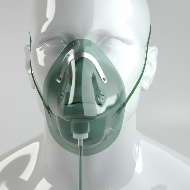 Oxygen mask 3D Model .c4d .max .obj .3ds .fbx .lwo .lw .lws