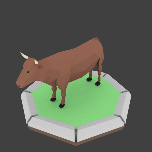 low poly bull 3D 模型 .c4d .max .obj .3ds .fbx .stl .blend 