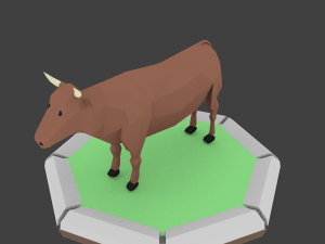 low poly bull Model 3D