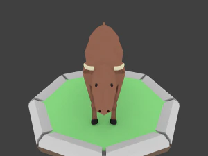 d&uuml;ş&uuml;k poli boğa 3D Model