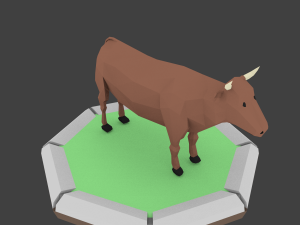 low poly bull 3D 模型