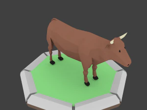 d&uuml;ş&uuml;k poli boğa 3D Model