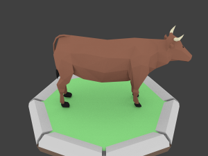 low poly bull 3D 模型