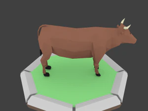 d&uuml;ş&uuml;k poli boğa 3D Model