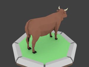 d&uuml;ş&uuml;k poli boğa 3D Model
