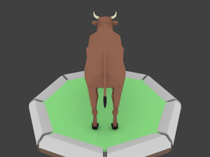 d&uuml;ş&uuml;k poli boğa 3D Model