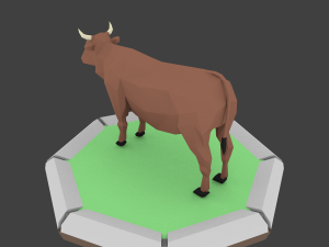 low poly bull 3D 模型