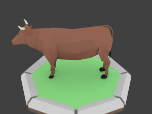 low poly bull 3D 模型
