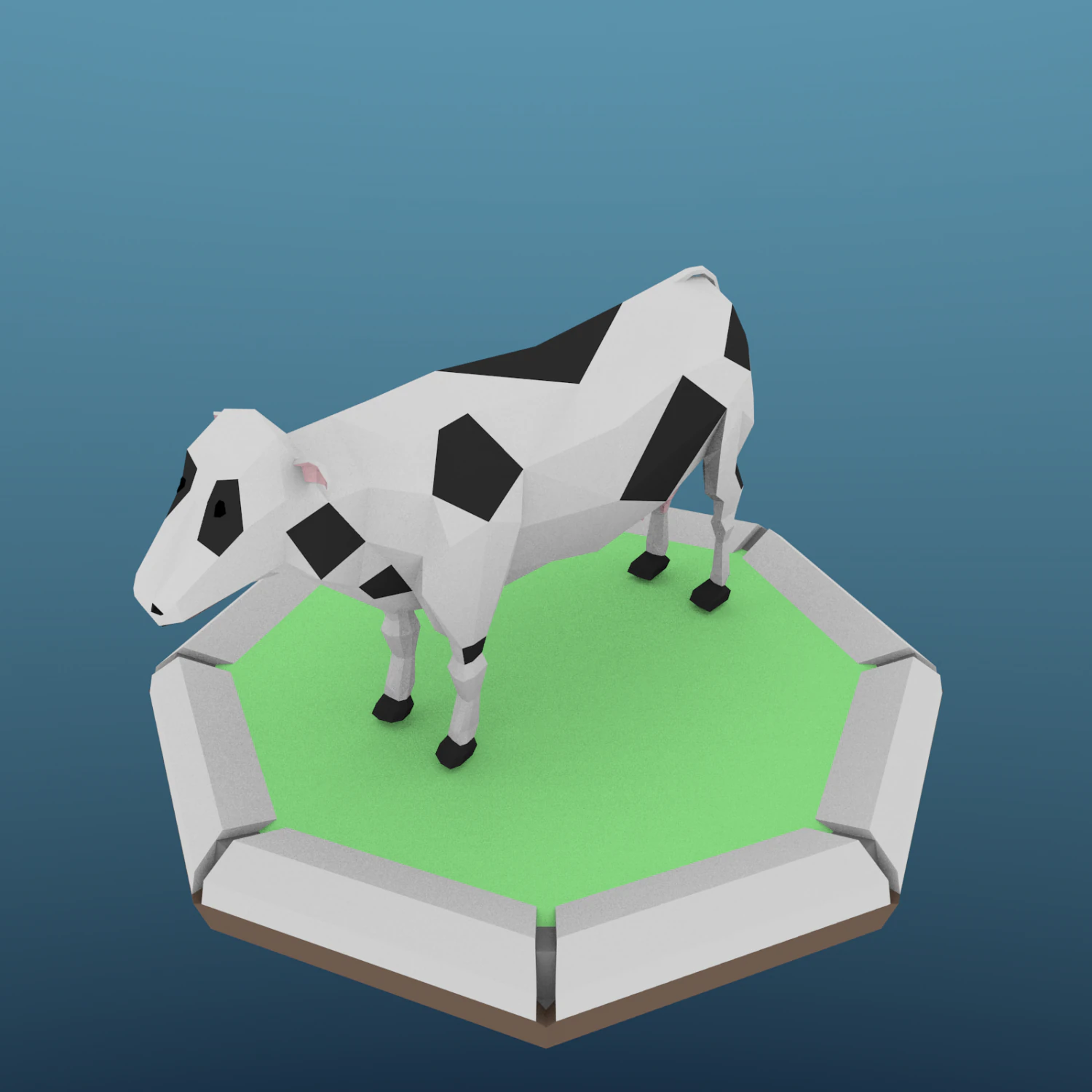 low poly cow 3D Model .c4d .max .obj .3ds .fbx .stl .blend 