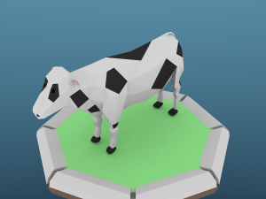 low poly cow Modello 3D