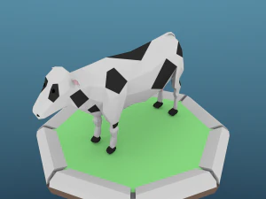 d&uuml;ş&uuml;k poli inek 3D Model