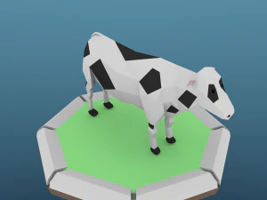 low poly cow 3D Model