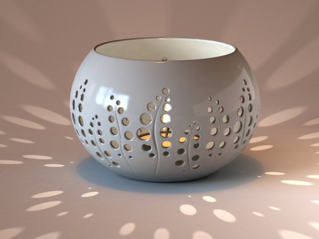 ceramic candle holder 1 3D Model .c4d .max .obj .3ds .fbx .stl .blend 