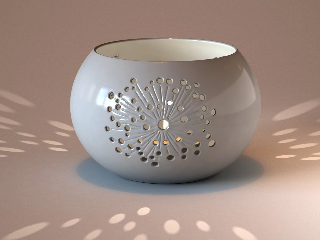 ceramic candle holder 2 3D Model .c4d .max .obj .3ds .fbx .stl .blend 