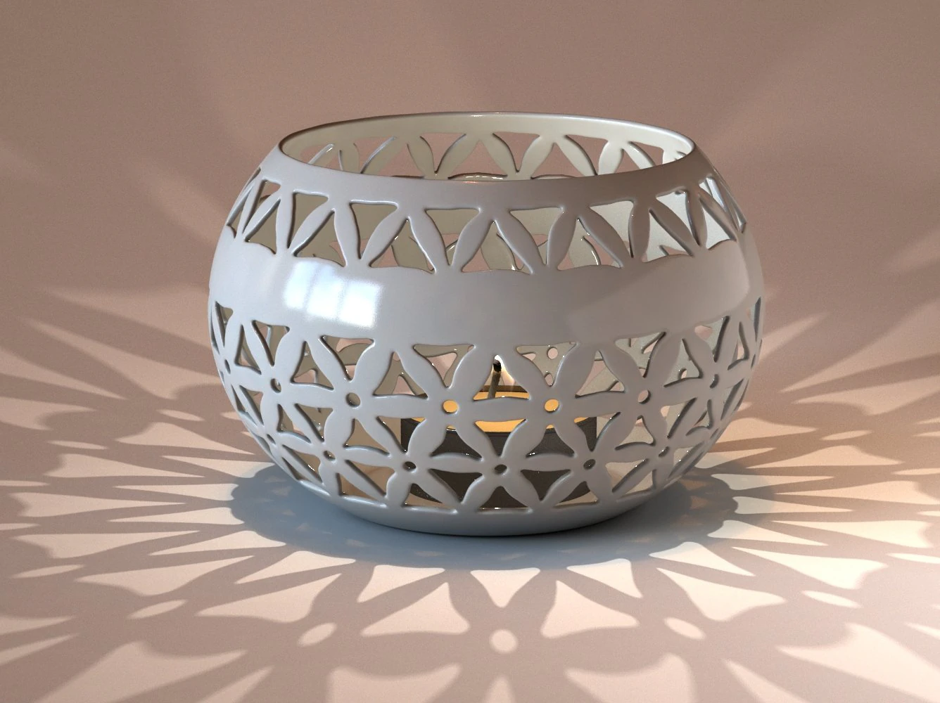ceramic candle holder 4 3D Model .c4d .max .obj .3ds .fbx .stl .blend 