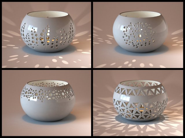 ceramic candle holder pack Modèle 3D .c4d .max .obj .3ds .fbx .stl .blend 