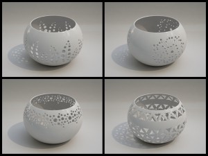 ceramic candle holder pack Modèle 3D